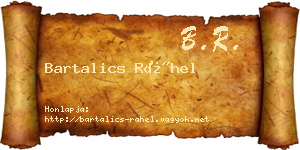 Bartalics Ráhel névjegykártya